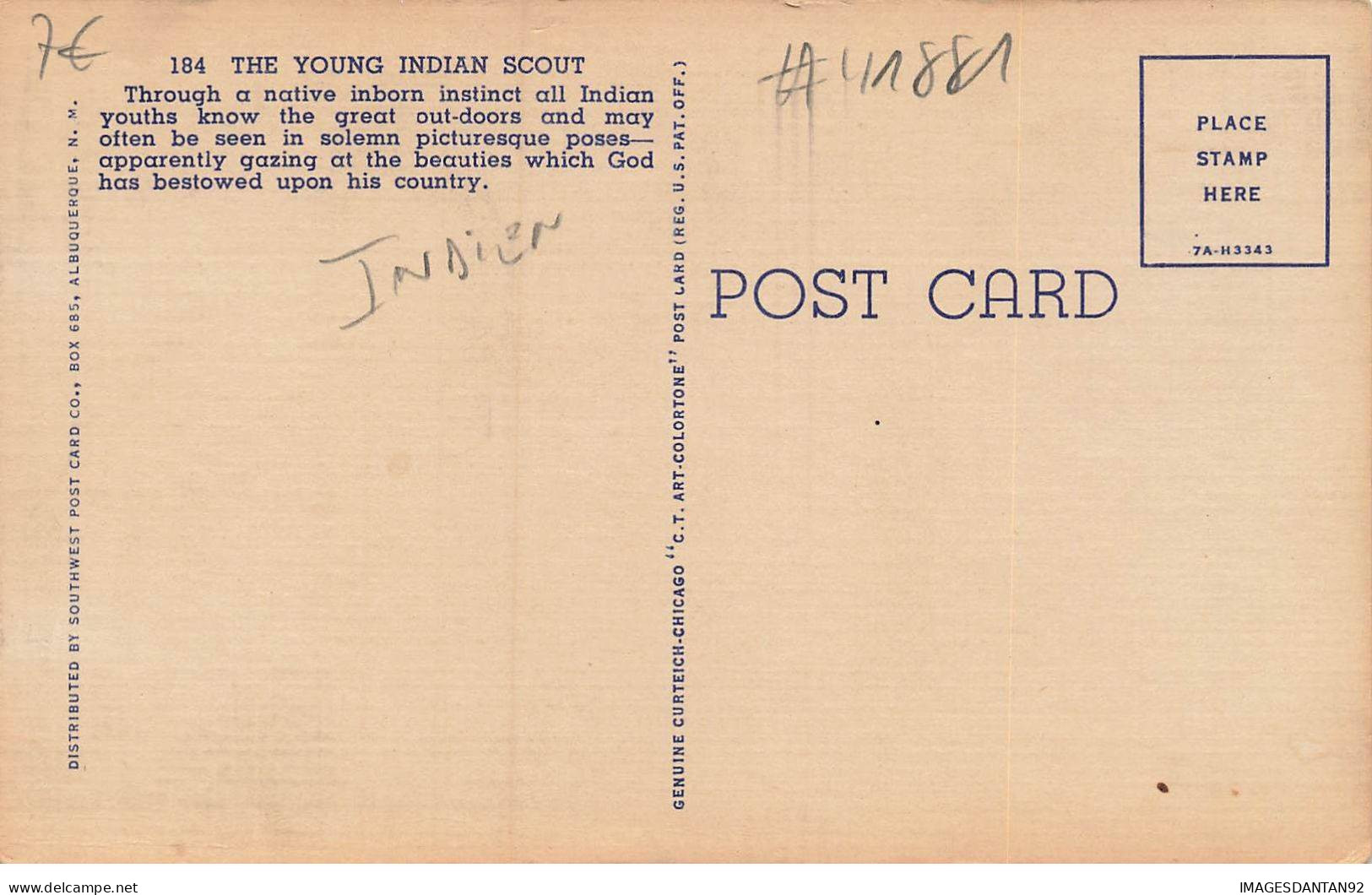 INDIENS #MK41881 THE YOUNG INDIAN SCOUT TENUE ET COIFFE AMERINDIENNE - Indiaans (Noord-Amerikaans)