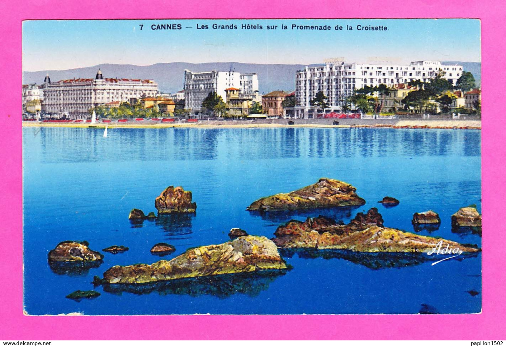 F-06-Cannes-35PH7  Les Grands Hotels Sur La Promenade De La Croisette, Cpa Colorisée, BE - Cannes