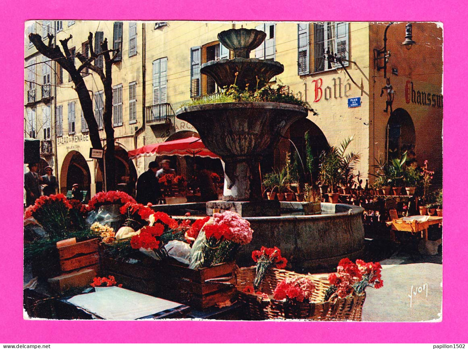 F-06-Grasse-08P6 La Place Aux Aires, Le Marché Au Fleurs, La Fontaine - Grasse