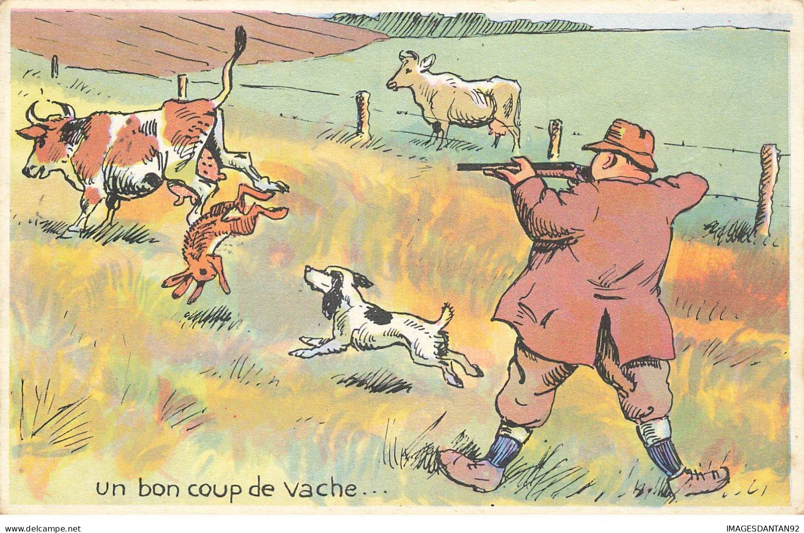 SPORTS CHASSE #MK43783 UN BON COUP DE VACHE CHIEN LAPIN CHASSEUR FUSIL - Caccia