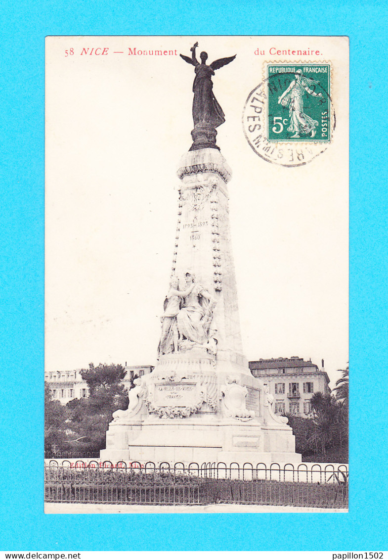 F-06-Nice-18P1 Le Monument Du Centenaire, Cpa BE - Monuments, édifices