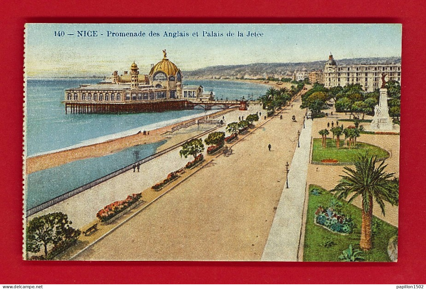 F-06-Nice-33PH  La Promenade Des Anglais Et Le Palais De La Jetée, Cpa Colorisée, BE - Parcs Et Jardins