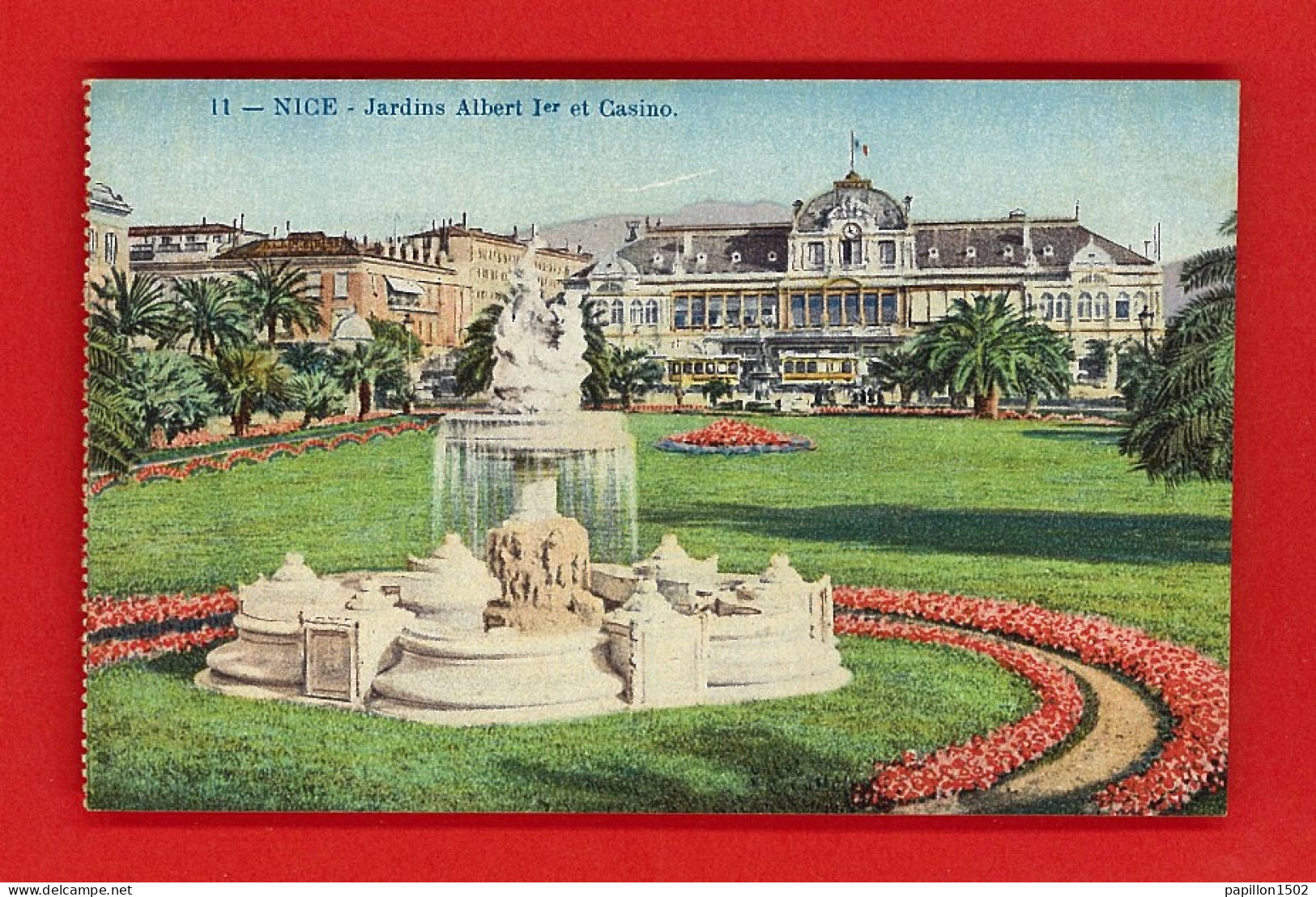 F-06-Nice-34PH  Les Jardins Albert 1er Et Le Casino, Cpa Colorisée BE - Parks, Gärten