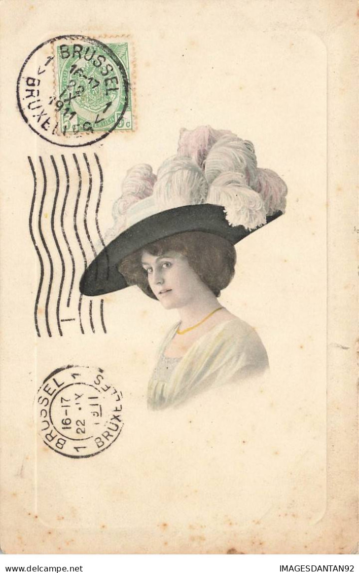 ILLUSTRATEURS #MK43502 FEMME CHAPEAU TYPE VIENNE - Non Classés