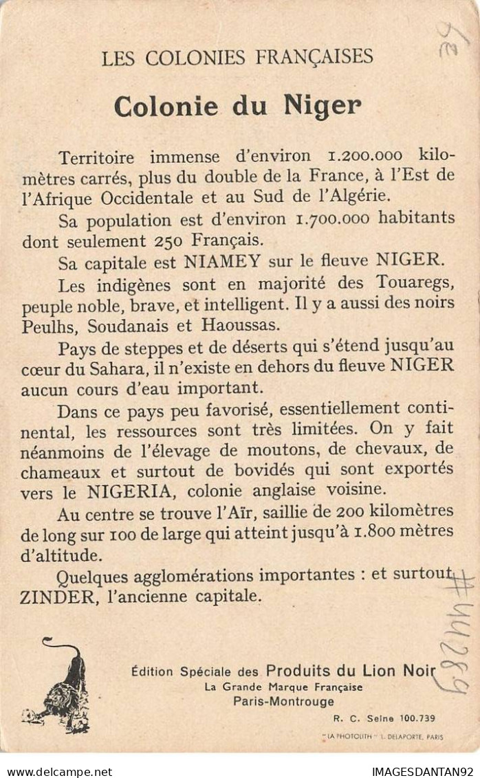 NIGER #MK44289 LES COLONIES FRANCAISES CARTE GEOGRAPHIQUE DU NIGER - Niger