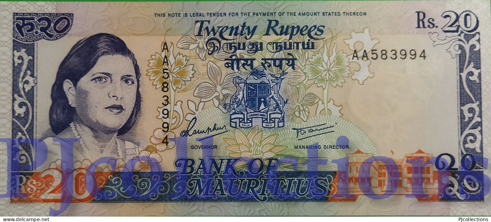 MAURITIUS 20 RUPEES 1986 PICK 36 UNC - Maurice