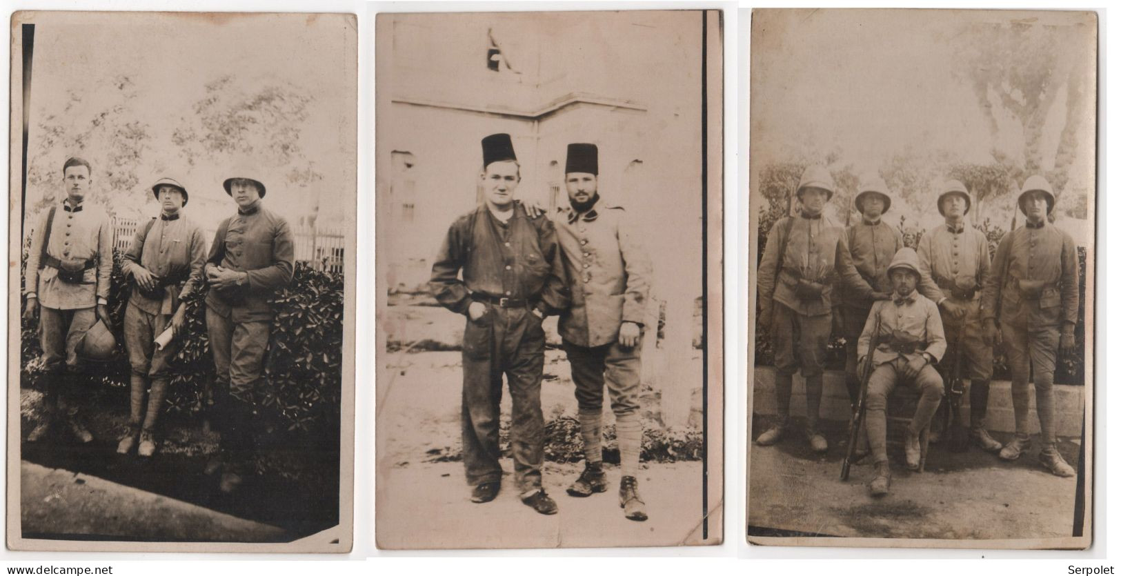 Lot De 3 Cartes-Photo Damas Syrie Janvier Avril Août 1926 Grande Révolte Syrienne Révolution Uniforme Militaire Colonies - Syrië