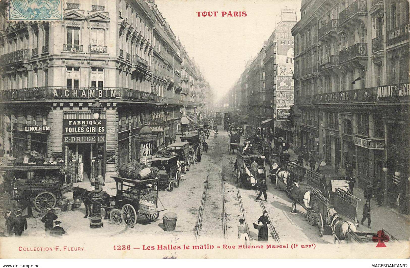 75001 PARIS #MK42795 TOUT PARIS LES HALLES LE MATIN RUE ETIENNE MARCEL - District 01