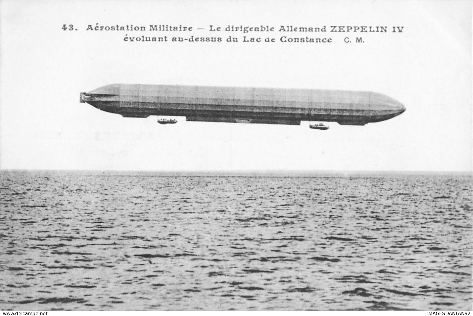 AVIATION #26339 AEROSTATION MILITAIRE DIRIGEABLE ALLEMAND ZEPPELIN IV EVOLUANT SUR LAC DE CONSTANCE - Zeppeline