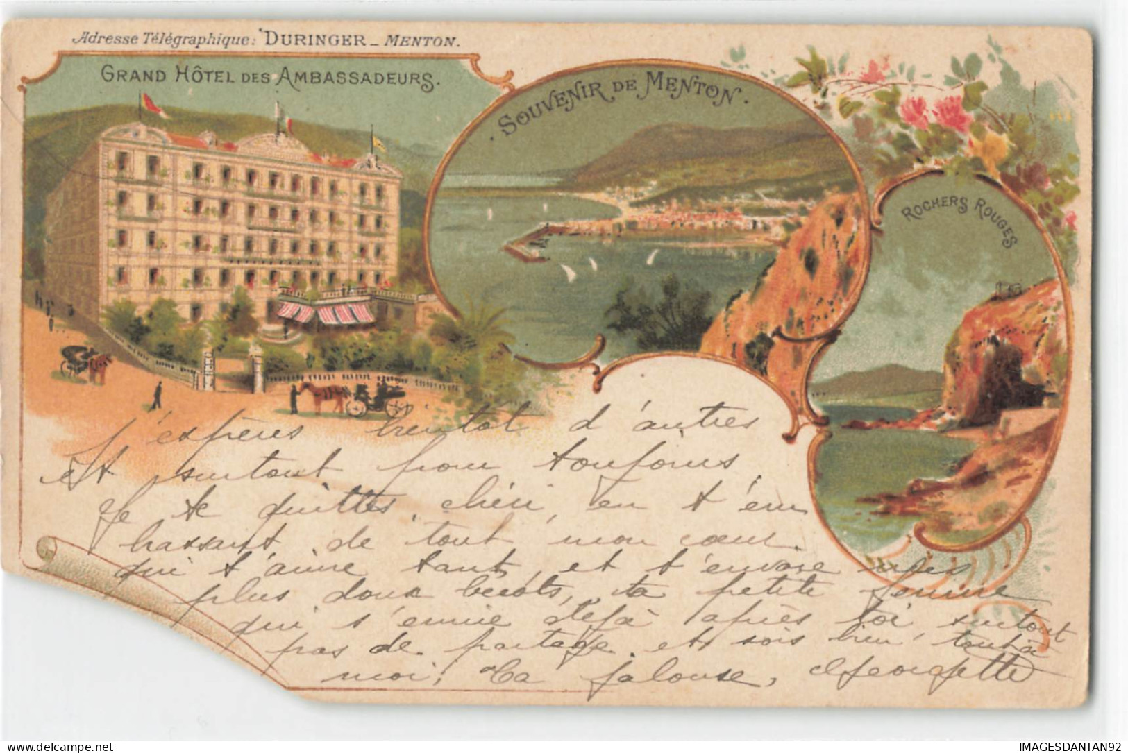 06 MENTON #16226 GRUSS AUS GRAND HOTEL AMBASSADEURS SOUVENIR DE - Menton