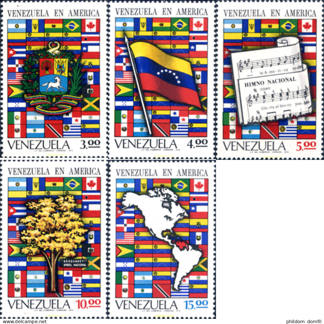 177142 MNH VENEZUELA 1972 VENEZUELA REGIONES DE LA NACION DE SUD-AMERICA - Venezuela