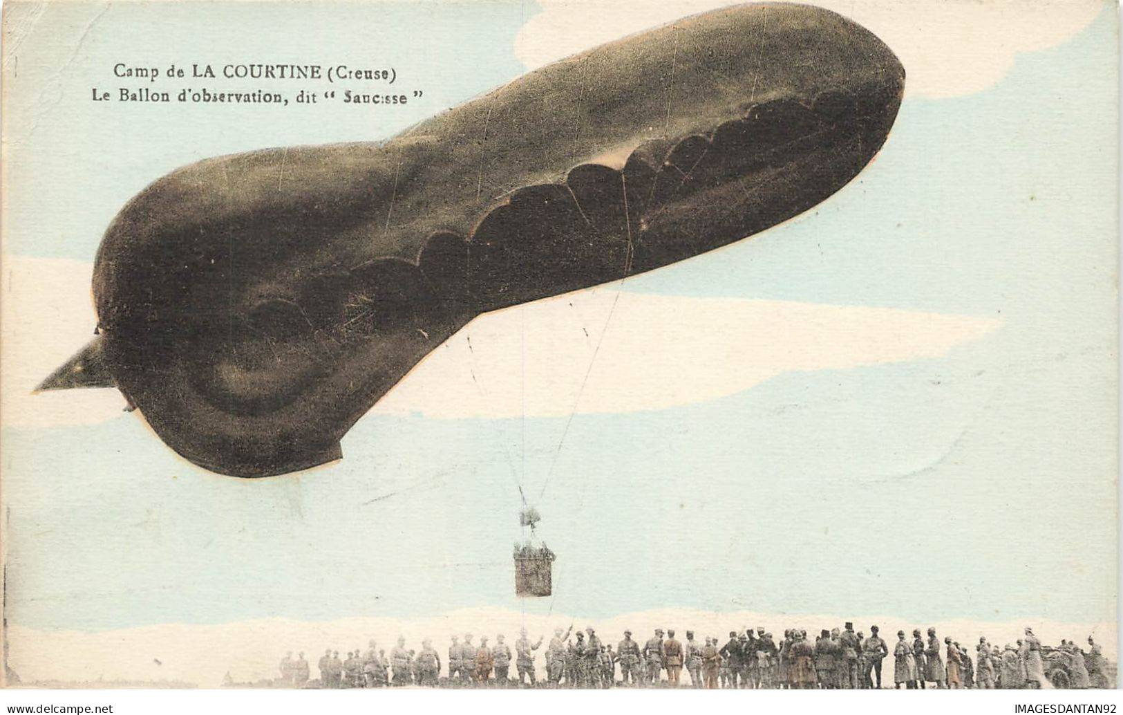 AVIATION #MK41822 CAMP DE LA COURTINE CREUSE  BALLON DIRIGEABLE DIT SAUCISSE - Zeppeline