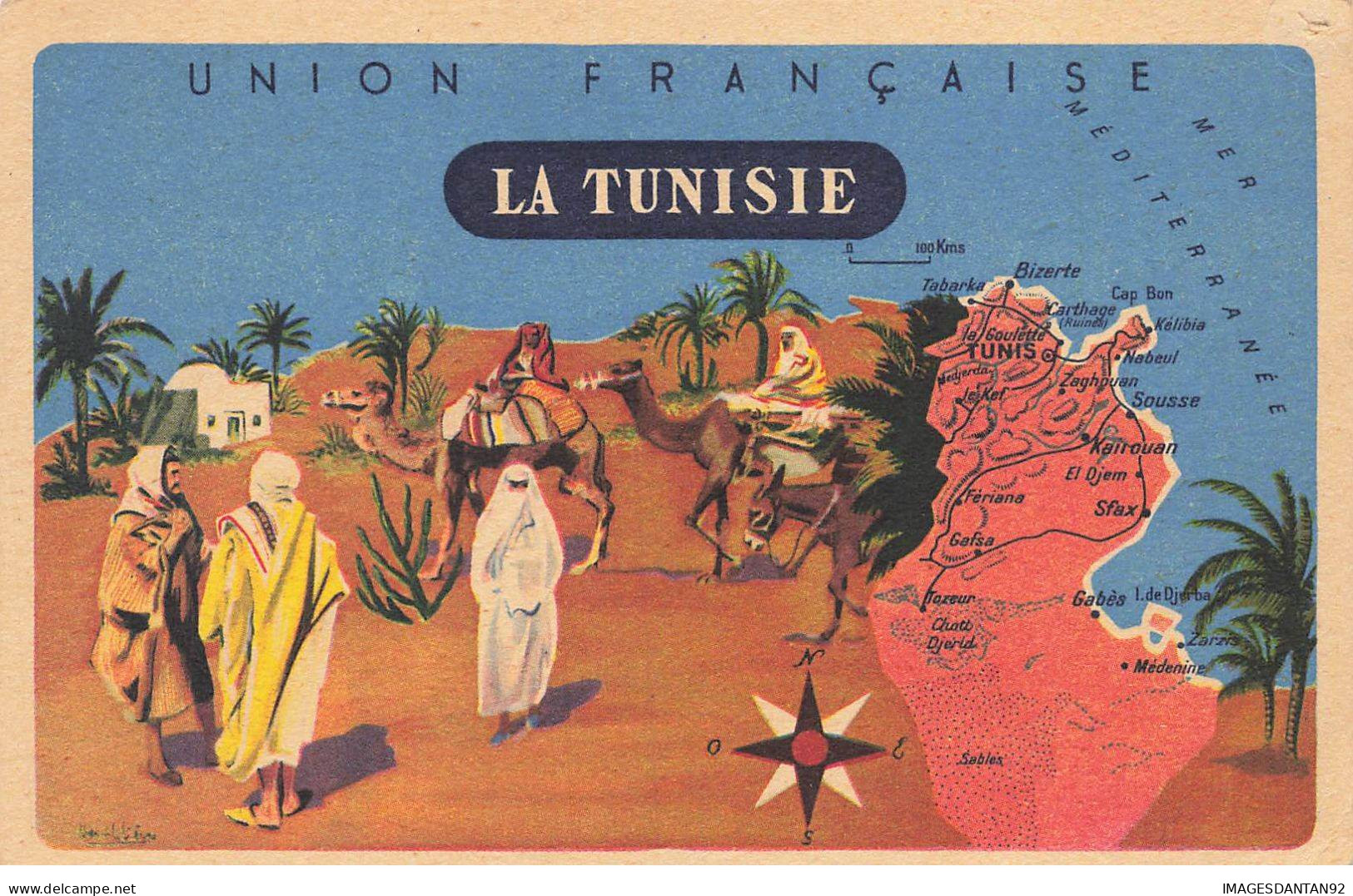TUNISIE #MK44132 UNION FRANCAISE LA TUNISIE + PUBLICITE LION NOIR LE CHAMPION DE LA QUALITE - Tunisia