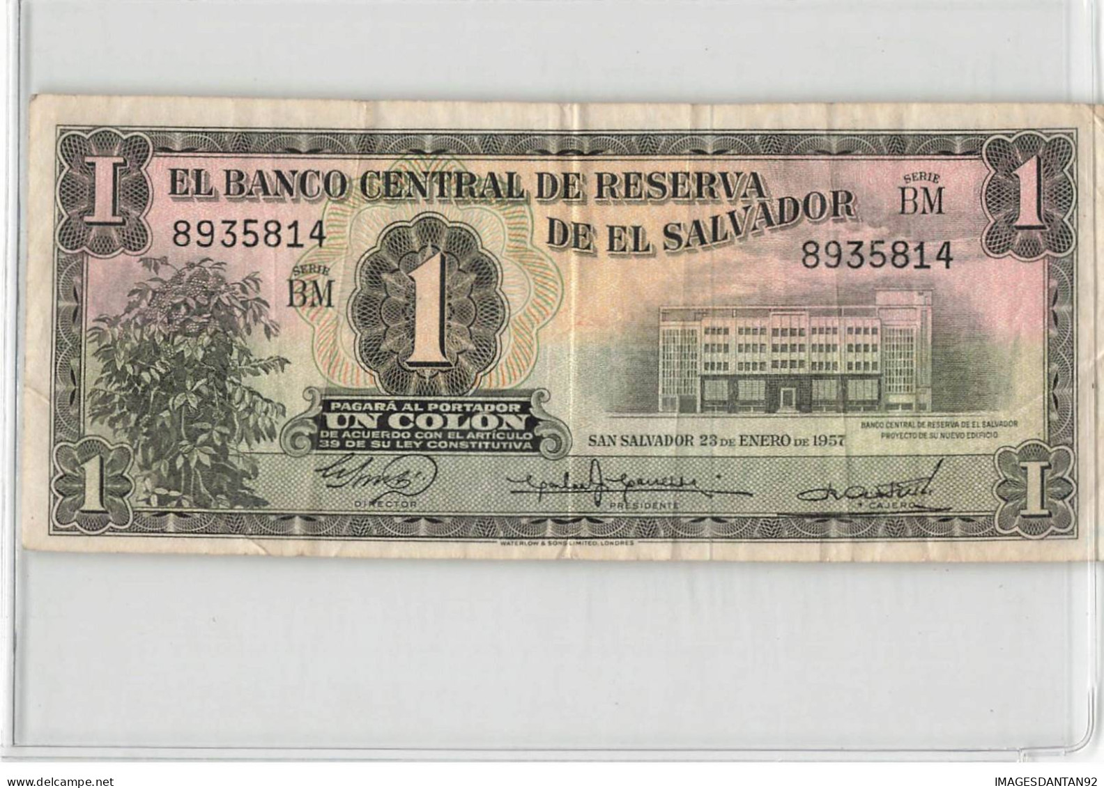 SALVADOR 1 COLON 1957 - El Salvador
