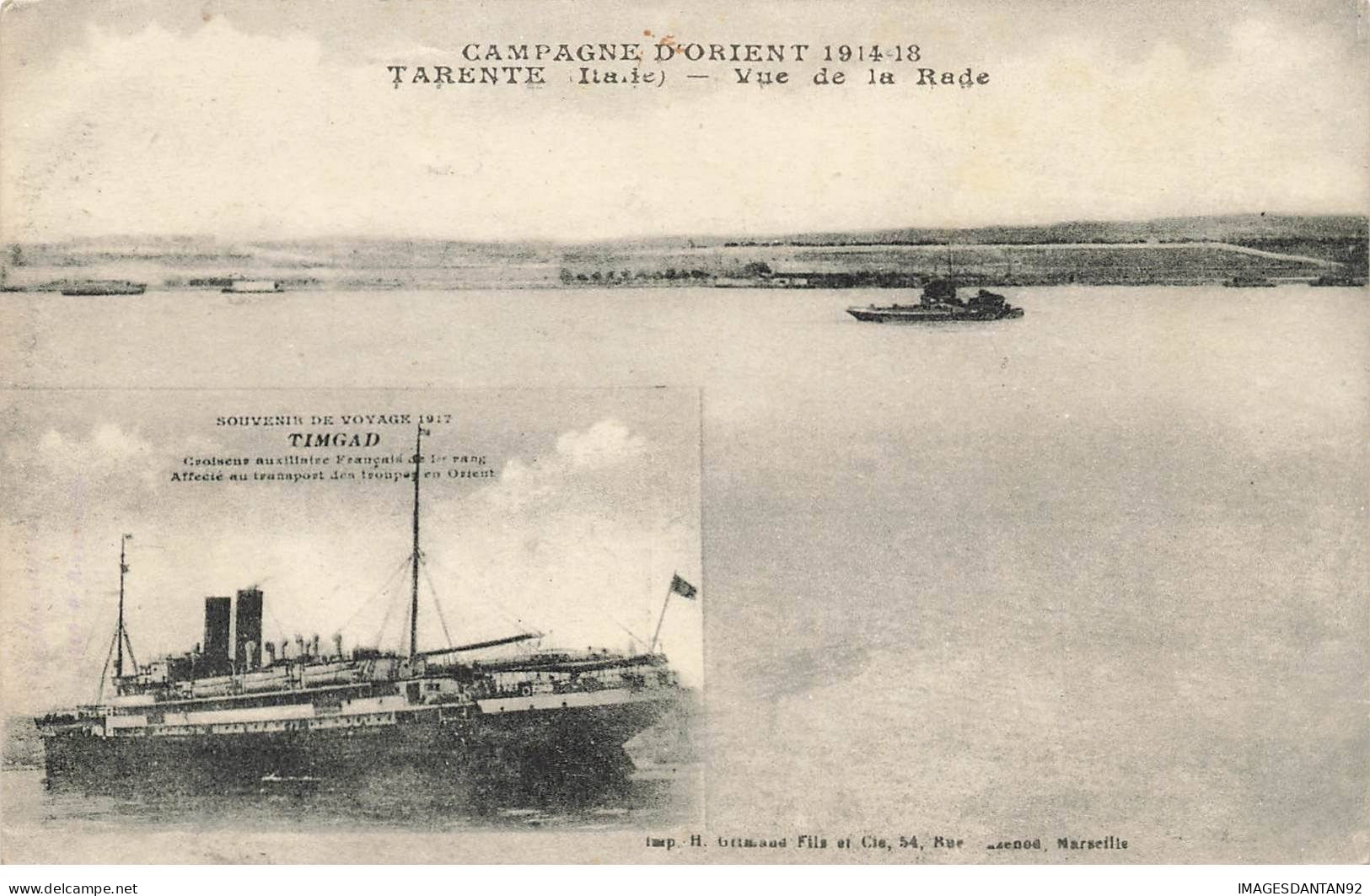 ITALIE #MK44746 TARANTO CAMPAGNE D ORIENT 1914 18 VUE DE LA RADE - Taranto