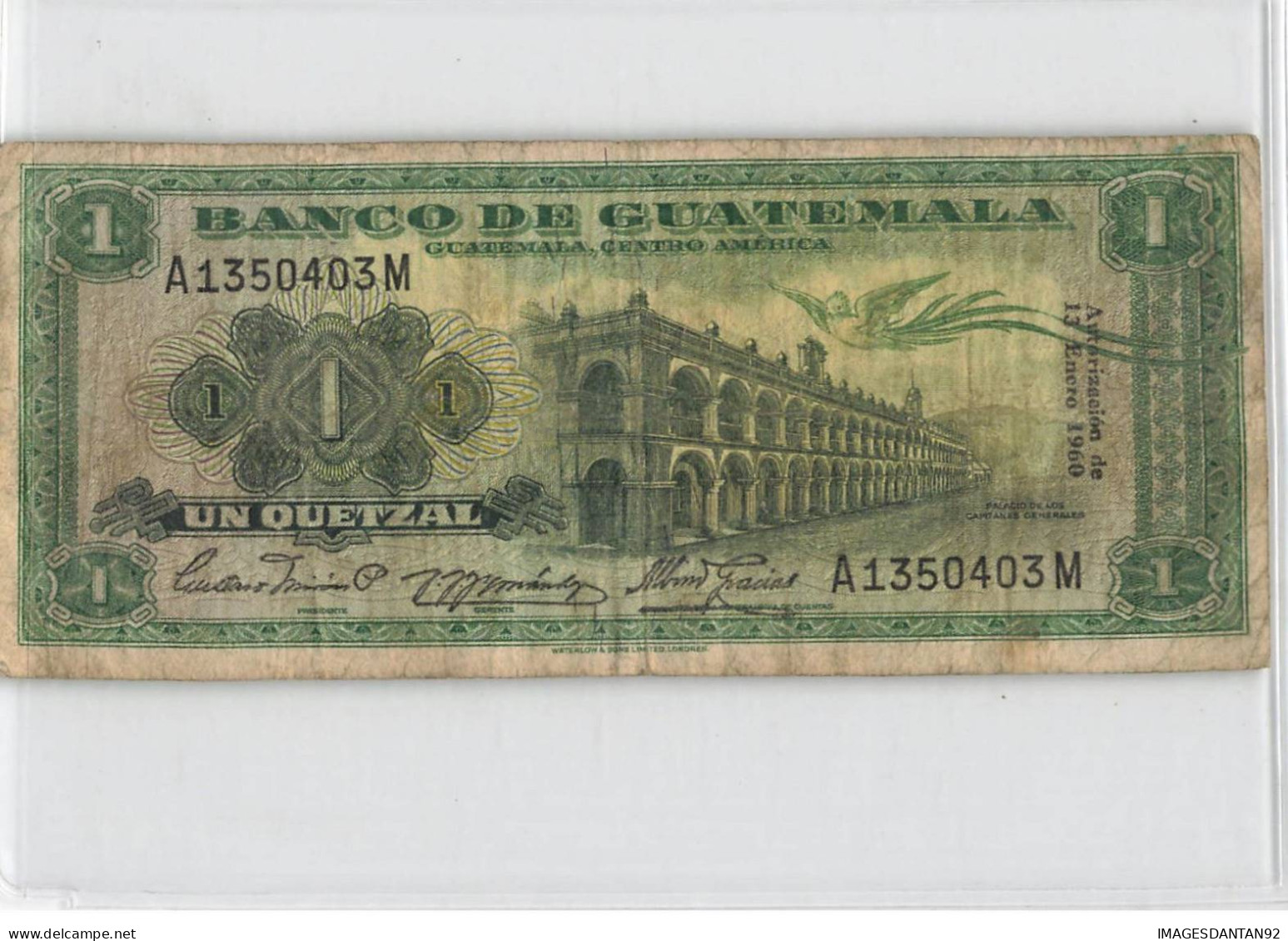 GUATEMALA 1 QUETZAL 1960 - Guatemala