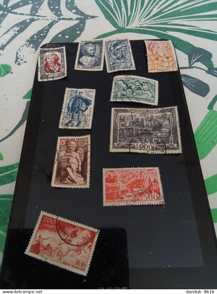 Lor 7 Timbres Et 3 Timbres Poste Aérienne - Used Stamps
