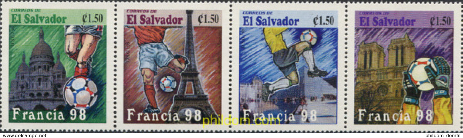 6923 MNH EL SALVADOR 1998 COPA DEL MUNDO DE FUTBOL. FRANCIA-98 - Salvador