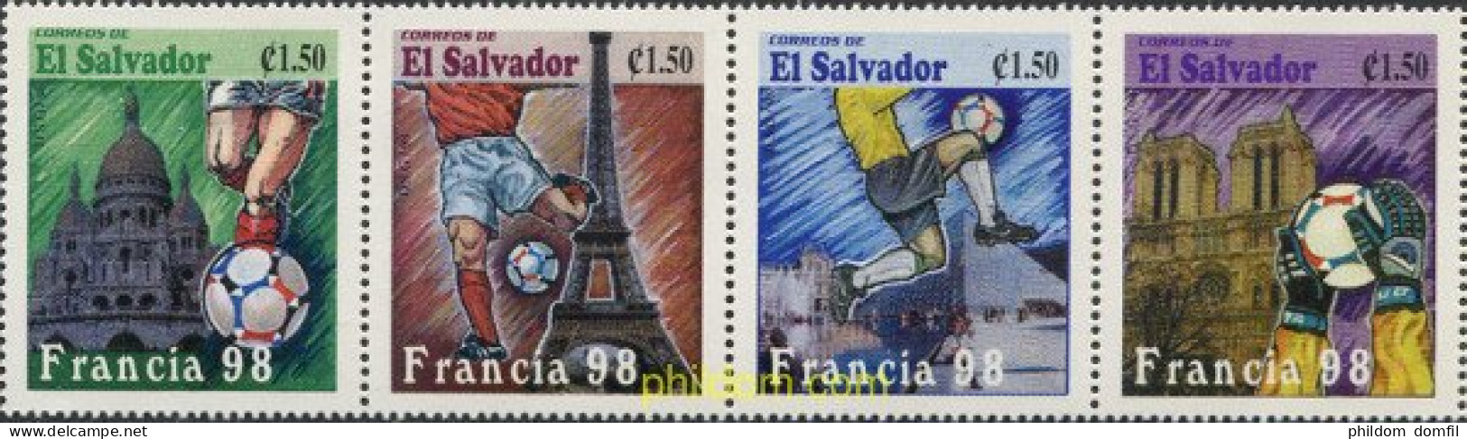 6923 MNH EL SALVADOR 1998 COPA DEL MUNDO DE FUTBOL. FRANCIA-98 - Salvador