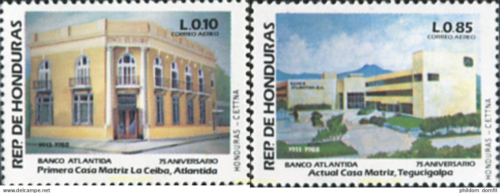 324165 MNH HONDURAS 1988 75 ANIVERSARIO DEL BANCO ATLANTIDA - Honduras