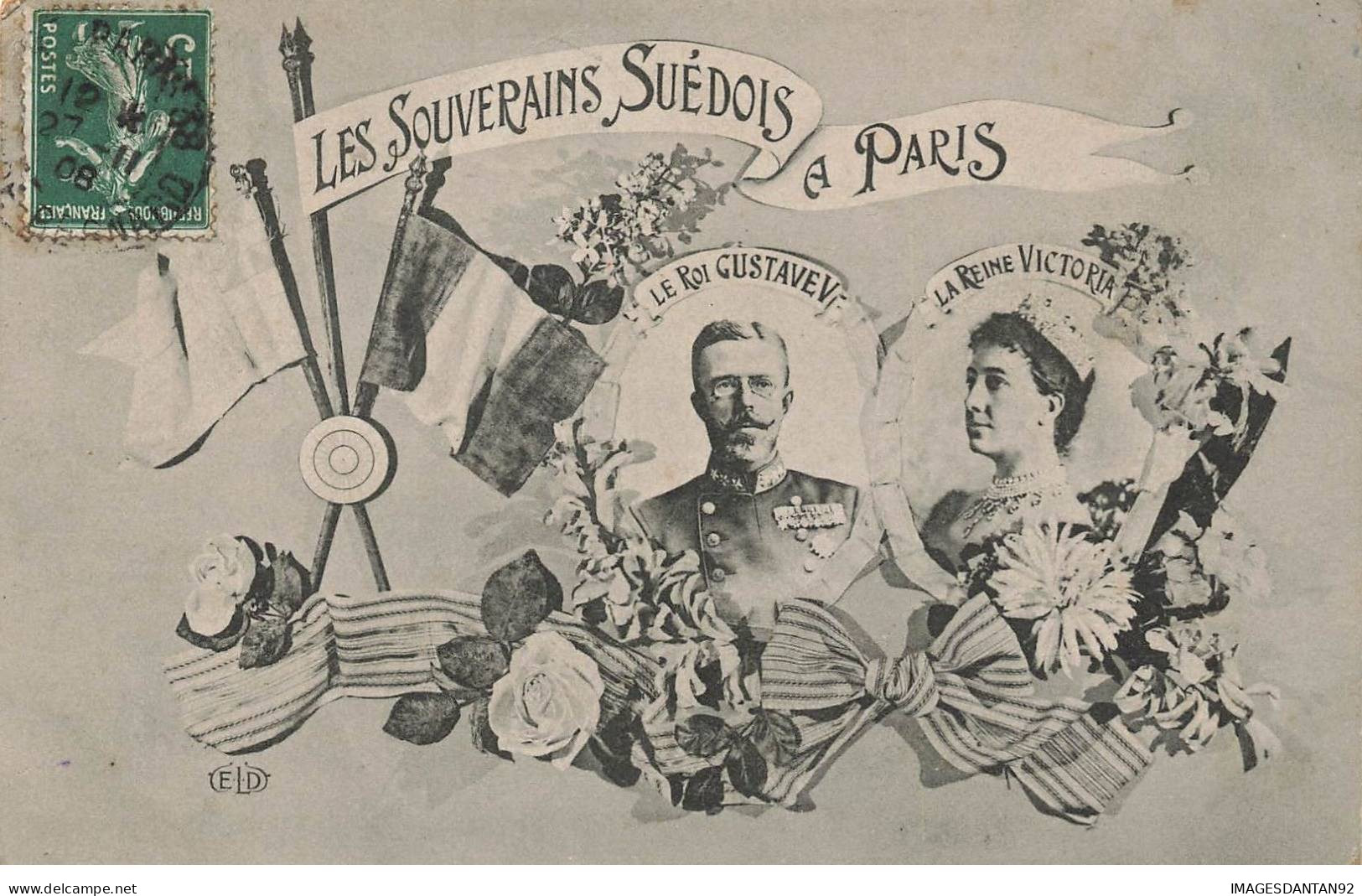 SUEDE #MK45772 LES SOUVERAINS SUEDOIS A PARIS ROI GUSTAVE V ET LA REINE VICTORIA - Suède