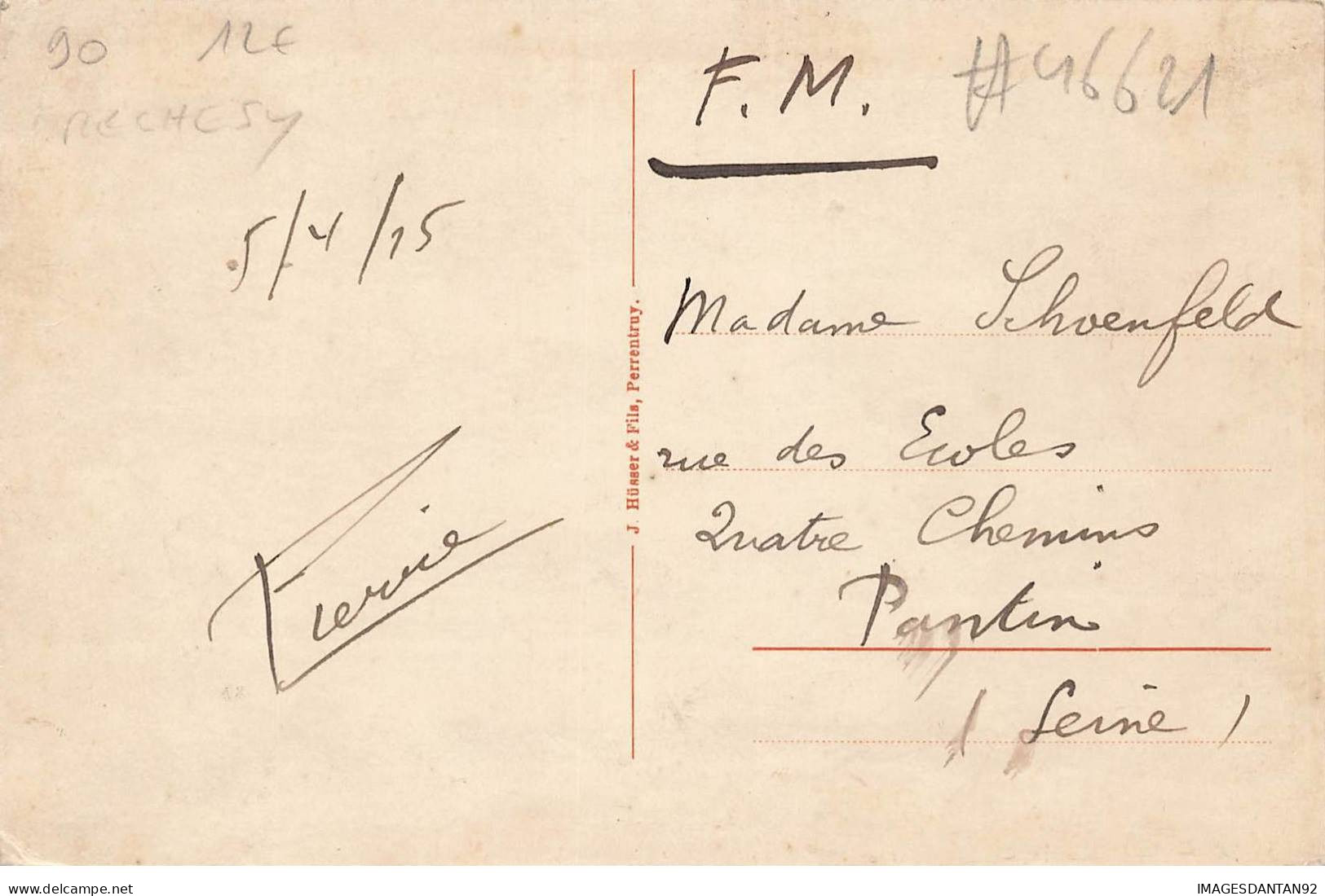 90 RECHESY #FG46621 OCCUPATION FRONTIERE FRANCO SUISSE 1914 - Sonstige & Ohne Zuordnung