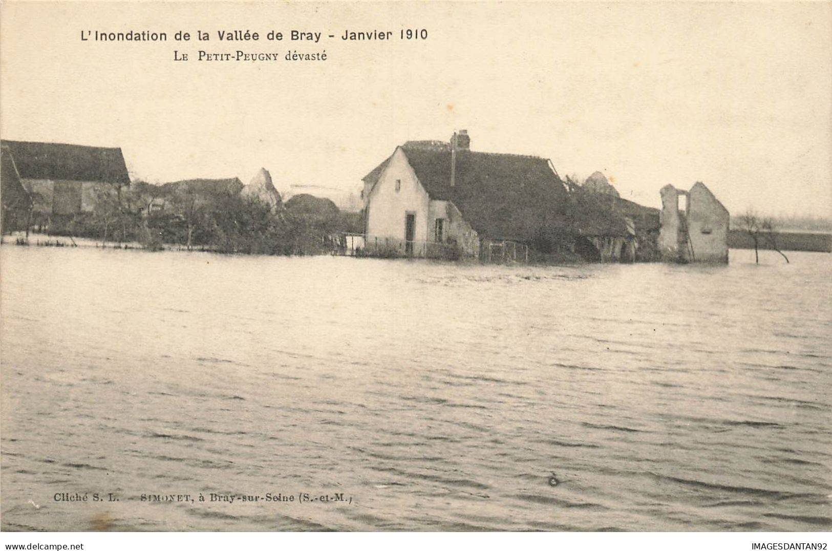 77 BRAY #MK46433 L INONDATION DE LA VALLEE DE BRAY JANVIER 1910 LE PETIT PEUGNY DEVASTE - Bray Sur Seine