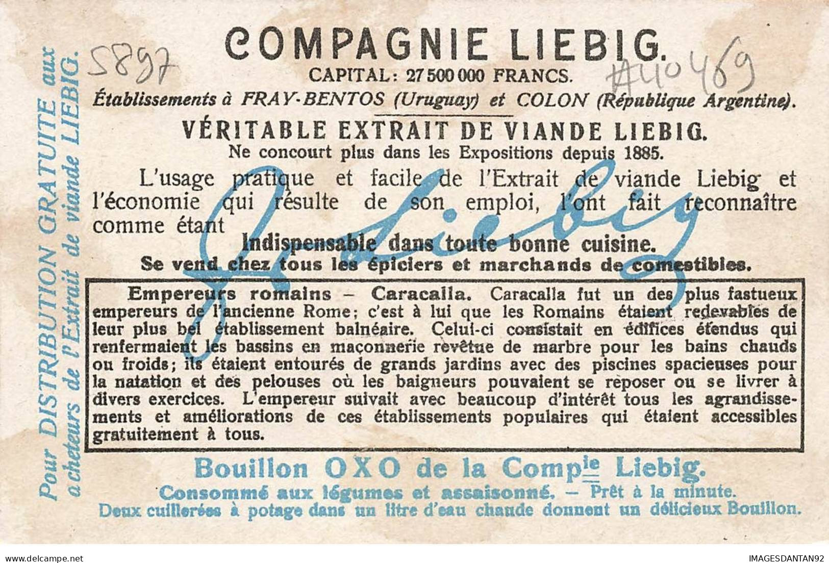 CHROMO #MK40469 S897 LIEBIG EMPEREURS ROMAINS CARACALLA INSPECTE LES BAINS POPULAIRE QU IL A FAIT CONSTRUIRE - Liebig