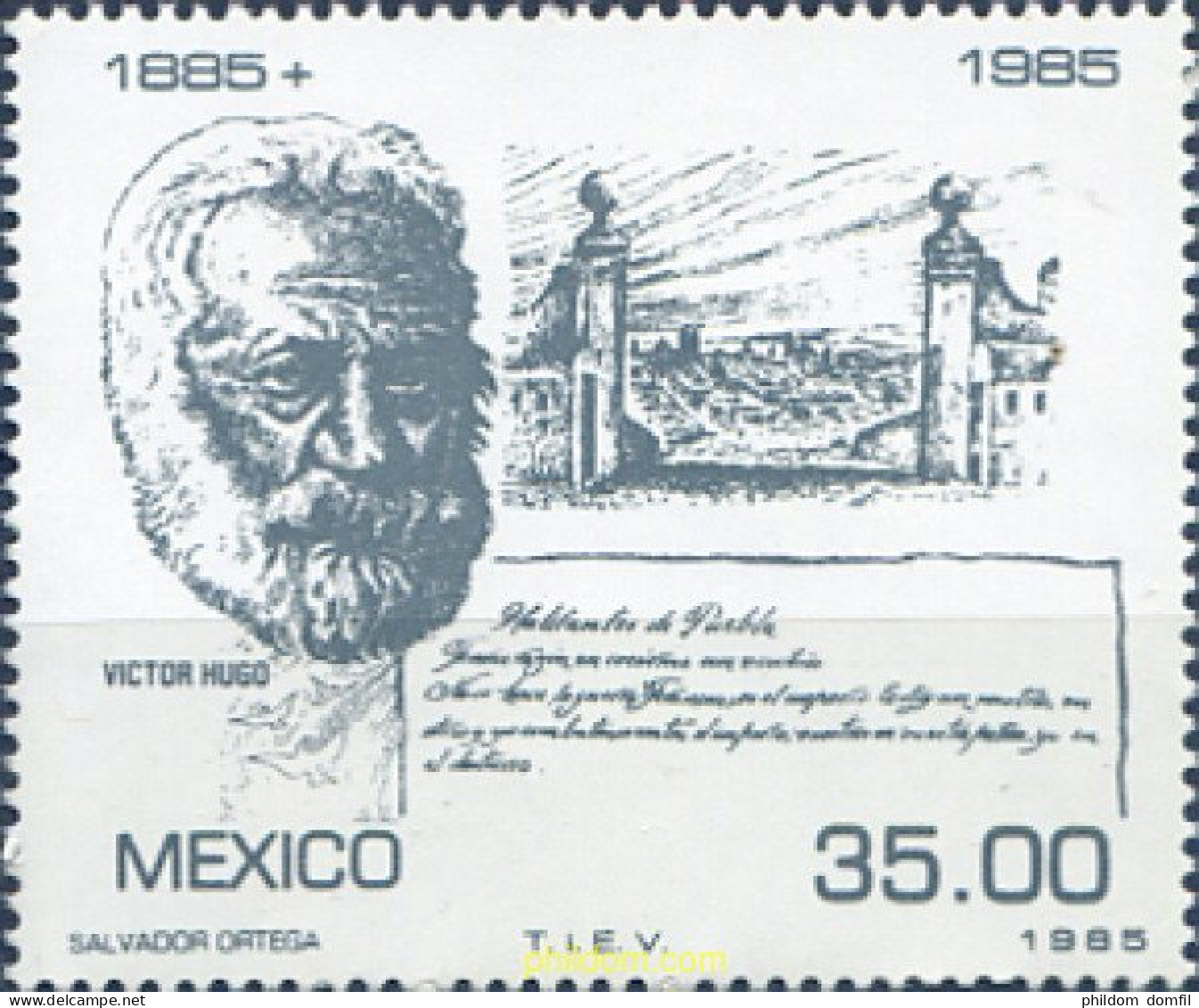 343273 MNH MEXICO 1985 100 ANIVERSARIO DE VICTOR HUGO - Mexique