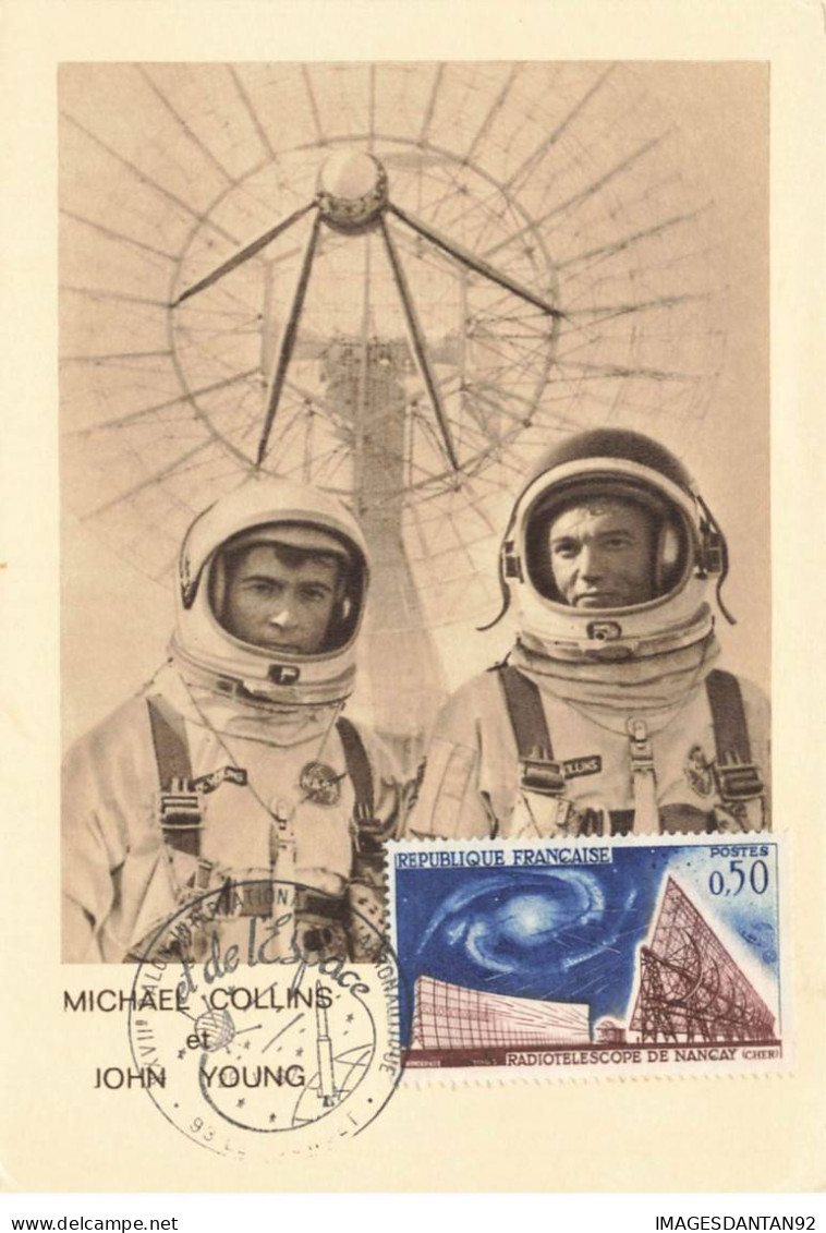 AVIATION ESPACE #FG46975 MICHAEL COLLINS JOHN YOUNG LE BOURGET CARTE MAXIMUM - Space