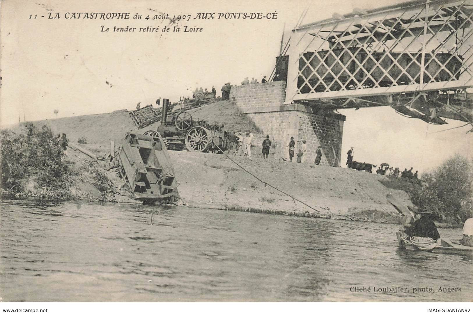 49 PONTS DE CE #MK45192 LA CATASTROPHE DU 4 AOUT 1907 AUX PONTS DE CE LE TENDER RETIRE DE LA LOIRE - Les Ponts De Ce