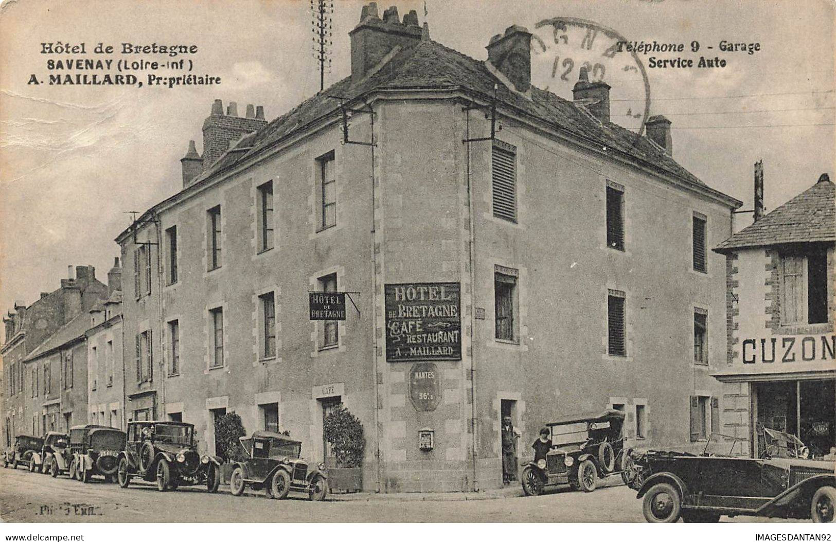 44 SAVENAY #MK45188 HOTEL DE BRETAGNE AUTOMOBILES VOITURES - Savenay