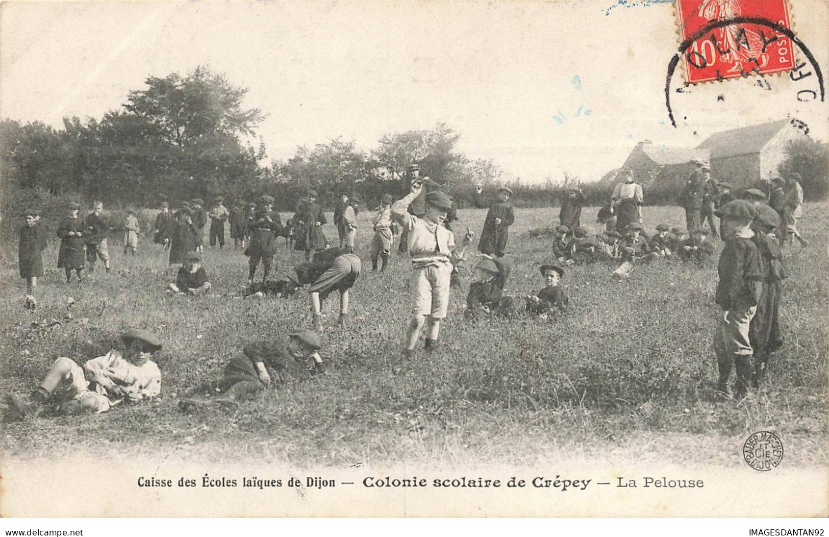 21 DIJON #FG49266 CAISSE ECOLES LAIQUES COLONIE DE CREPEY TAMPON CACHET - Dijon