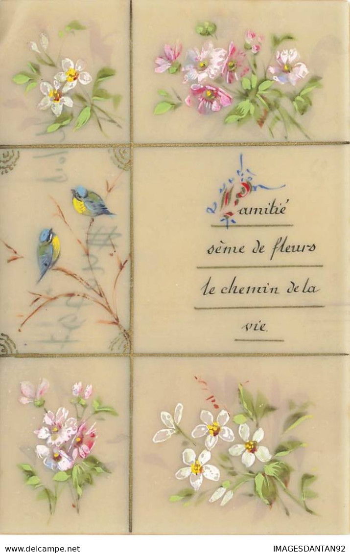 CELLULOID #MK40797 FLEURS BLANCHES ET ROSES ET DES OISEAUX - Devotion Images