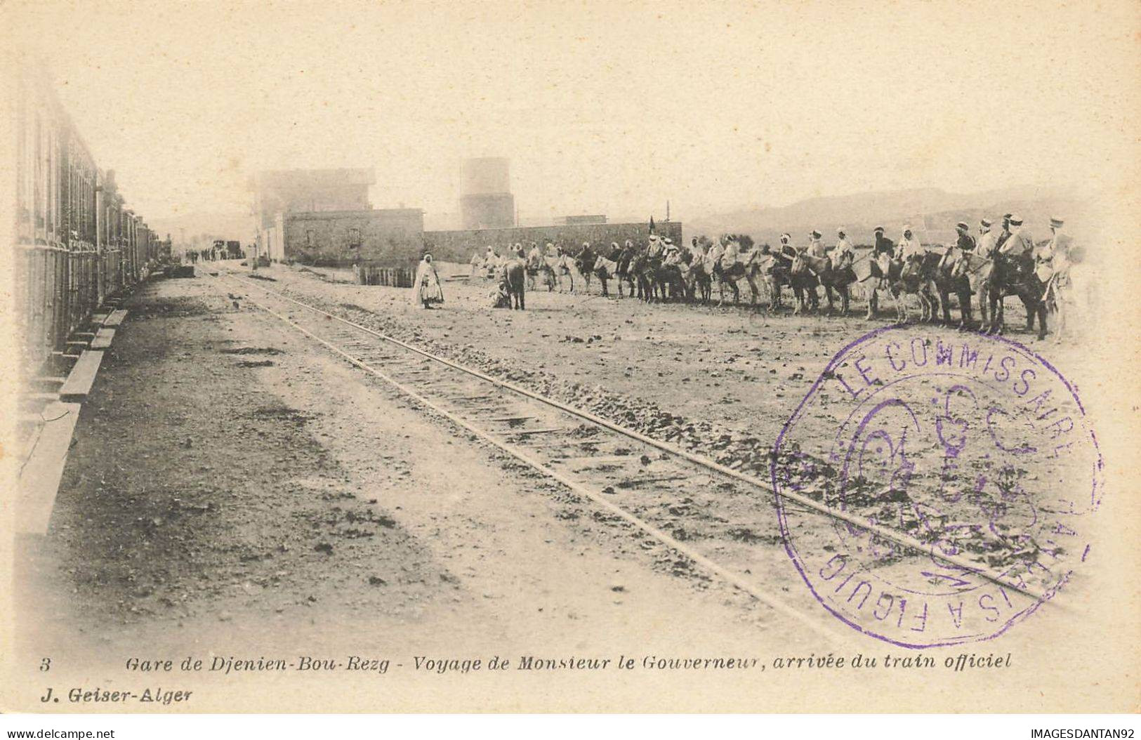 ALGERIE #MK45840 GARE DE DJENIEN BOU REZG VOYAGE DE MONSIEUR LE GOUVERNEUR ARRIVEE DU TRAIN OFFICIEL - Hombres