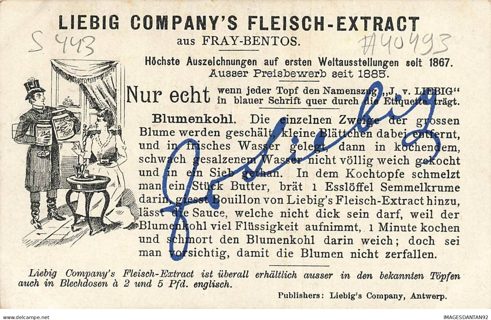 CHROMO #MK40493 S443 LIEBIG TELESCOPE LUNE MOON LIEBIG COMPANYS FLEISCH EXTRACT - Liebig