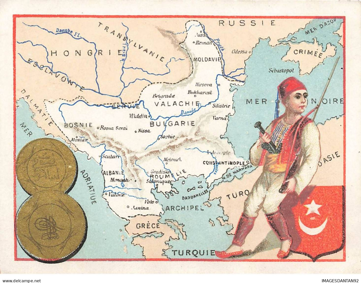 CHROMO #FG49331 TURQUIE TURKEY CARTE PLAN VERS 1880 - Sonstige & Ohne Zuordnung