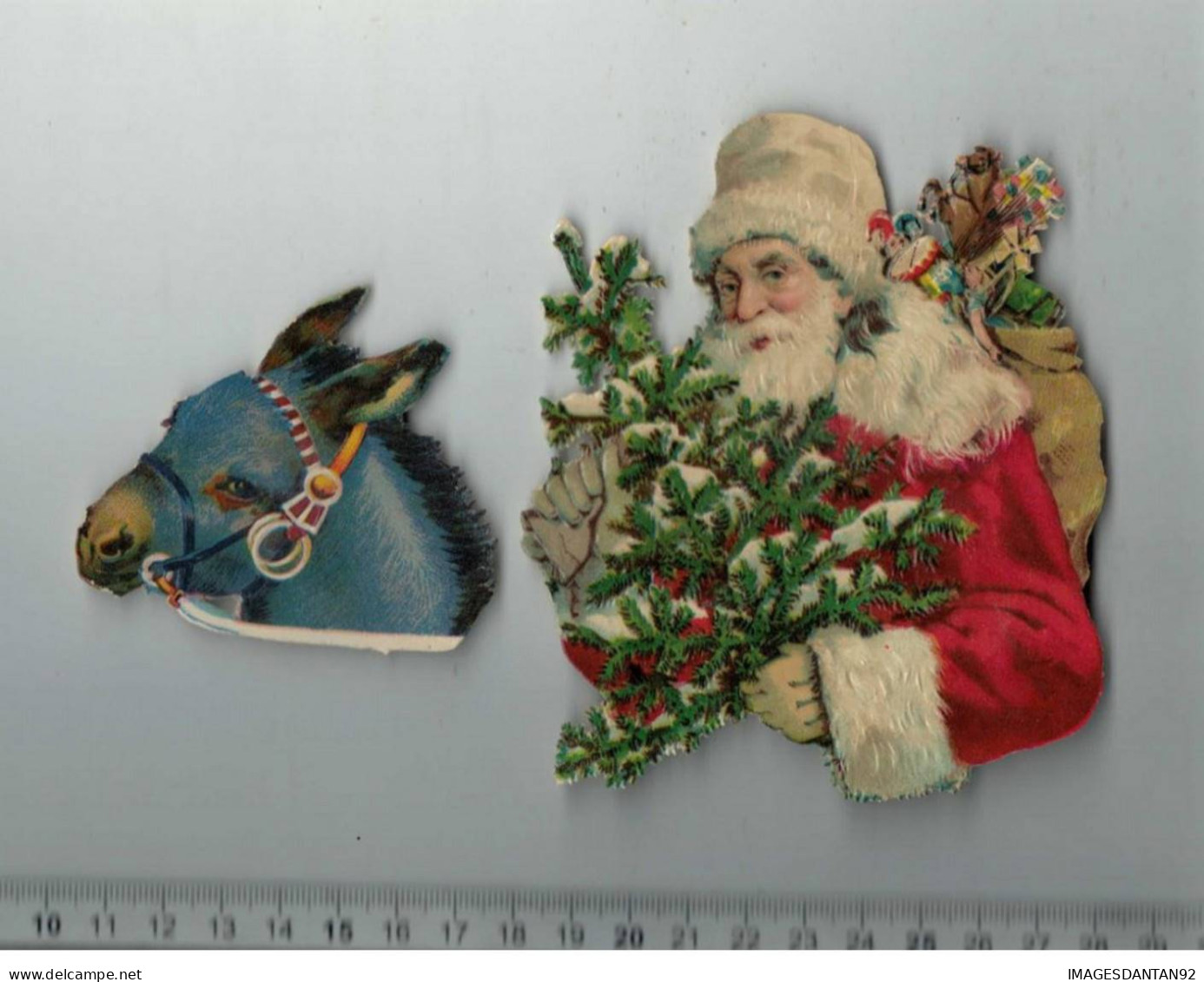 DECOUPIS Z&M PERE NOEL DOS ANE SANTA CLAUS XMAS CHRISTMAS SCRAP HOTTE JOUET 17 X 12 CMS - Kerstmotief