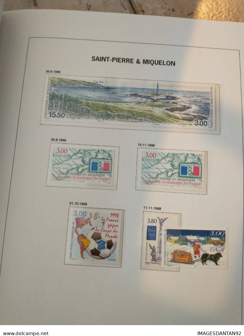 SAINT PIERRE ET MIQUELON ANNEES COMPLETES 1986 A 2008 + BLOCS EN NEUF AVEC ALBUM DAVO