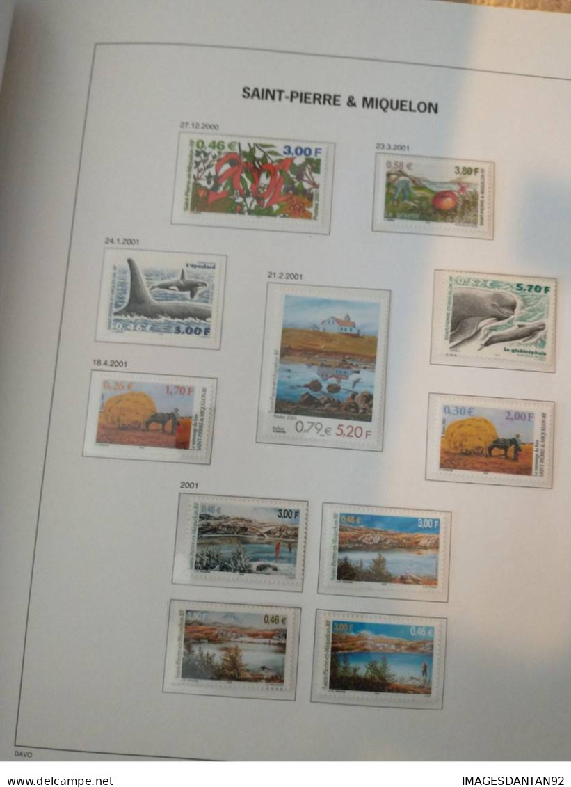 SAINT PIERRE ET MIQUELON ANNEES COMPLETES 1986 A 2008 + BLOCS EN NEUF AVEC ALBUM DAVO