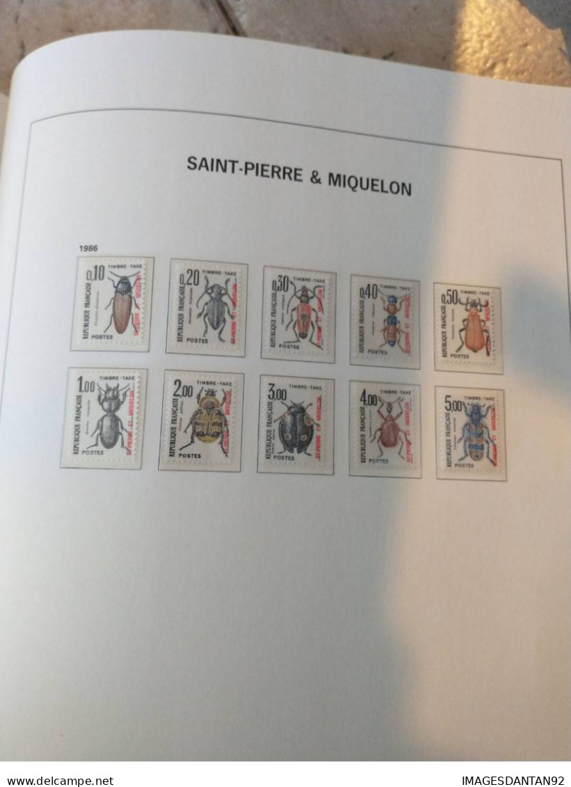 SAINT PIERRE ET MIQUELON ANNEES COMPLETES 1986 A 2008 + BLOCS EN NEUF AVEC ALBUM DAVO