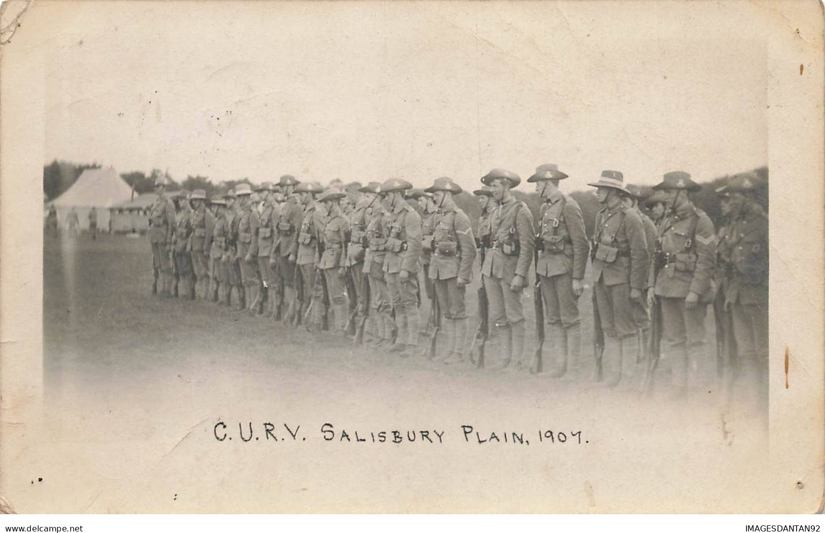 ANGLETERRE  #SAN47401 CURV SALISBURY PLAIN 1904 CARTE PHOTO MILITAIRE - Salisbury