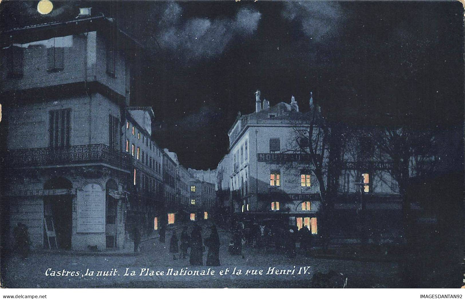 81 CASTRES #AS38604 LA NUIT LA PLACE NATIONALE ET LA RUE HENRI IV LUNE - Castres