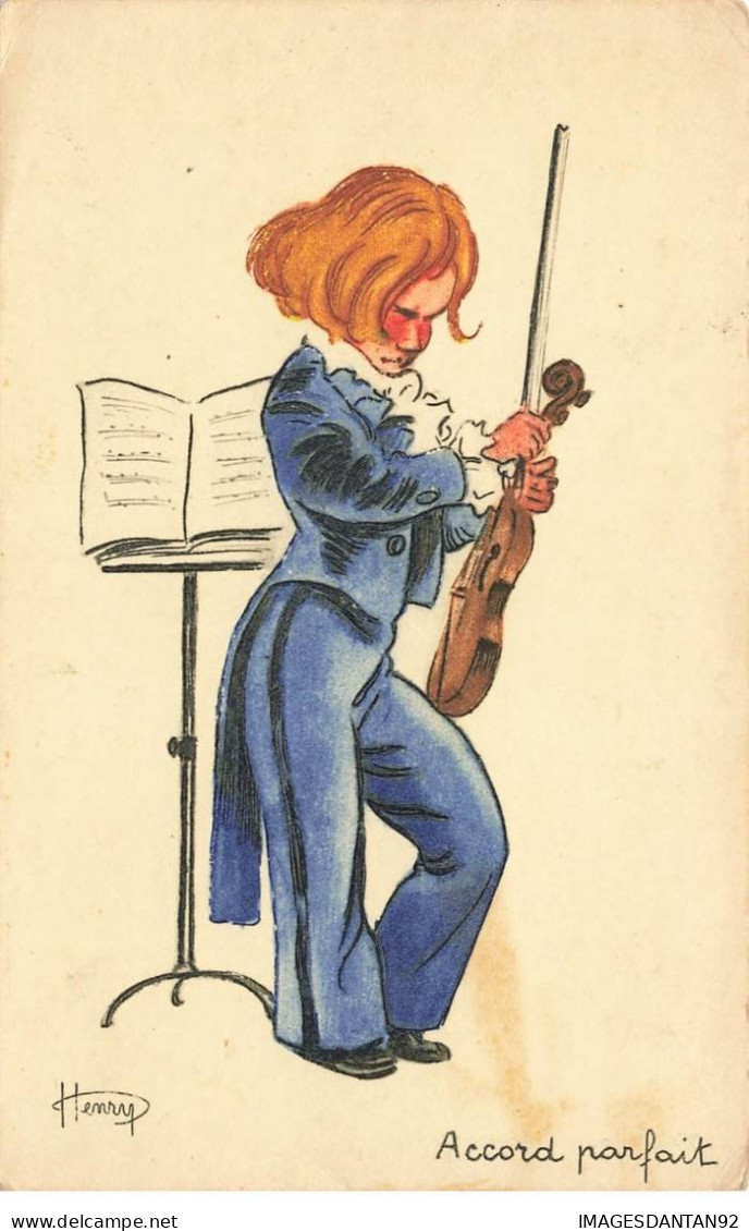 SPECTACLE #SAN47005 MUSICIEN ACCORD PARFAIT VIOLON PAR ILLUSTRATEUR HENRY - Musik Und Musikanten