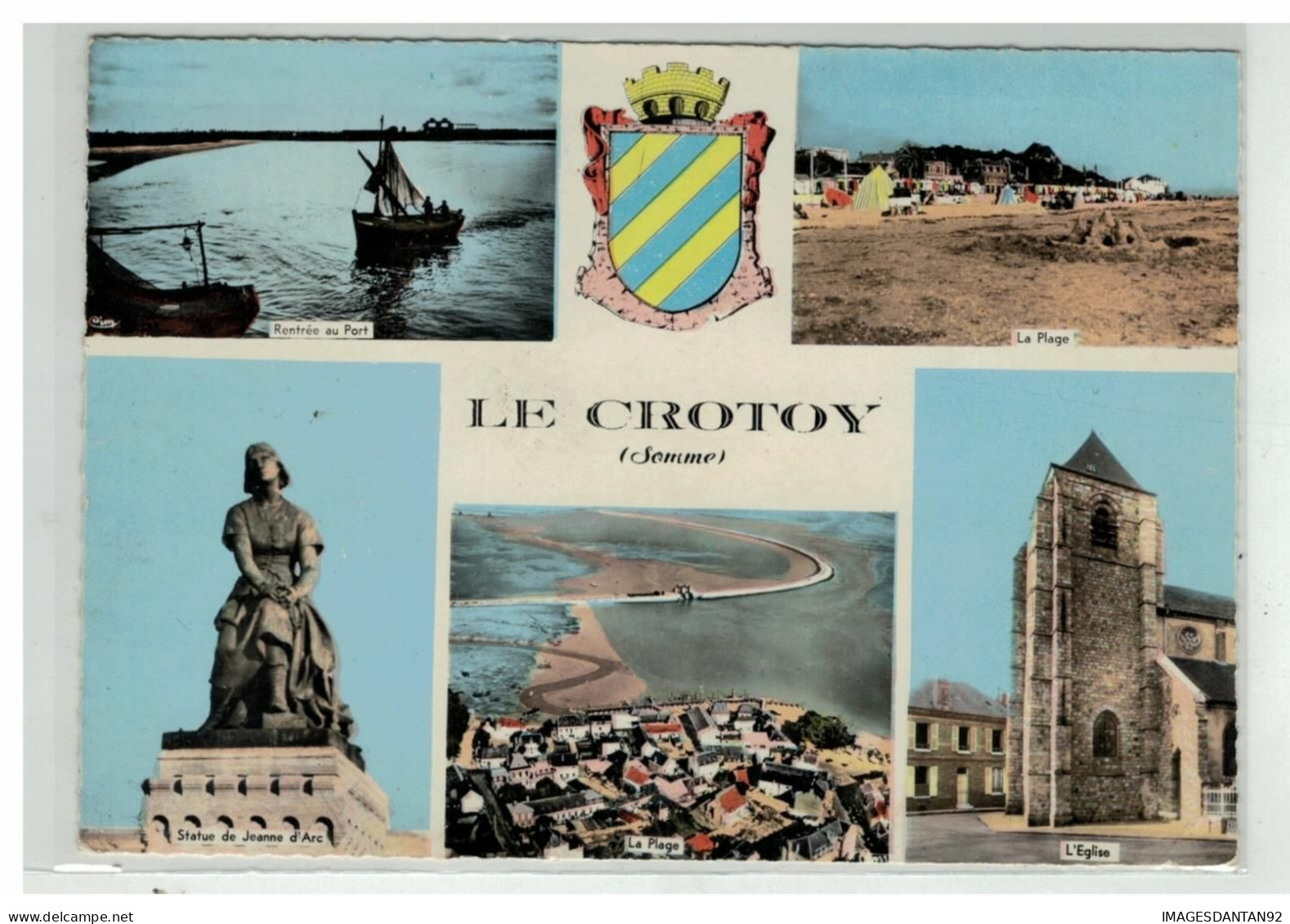 80 LE CROTOY #14985 N°C VUES MULTIPLES AERIENNES BLASON - Le Crotoy