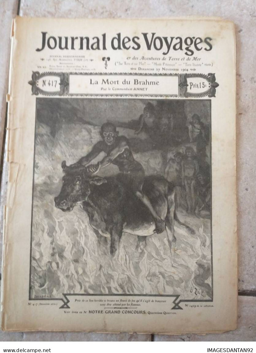 JOURNAL DES VOYAGES N° 417  NOVEMBRE 1904 LA MORT DU BRAHME - Otros & Sin Clasificación