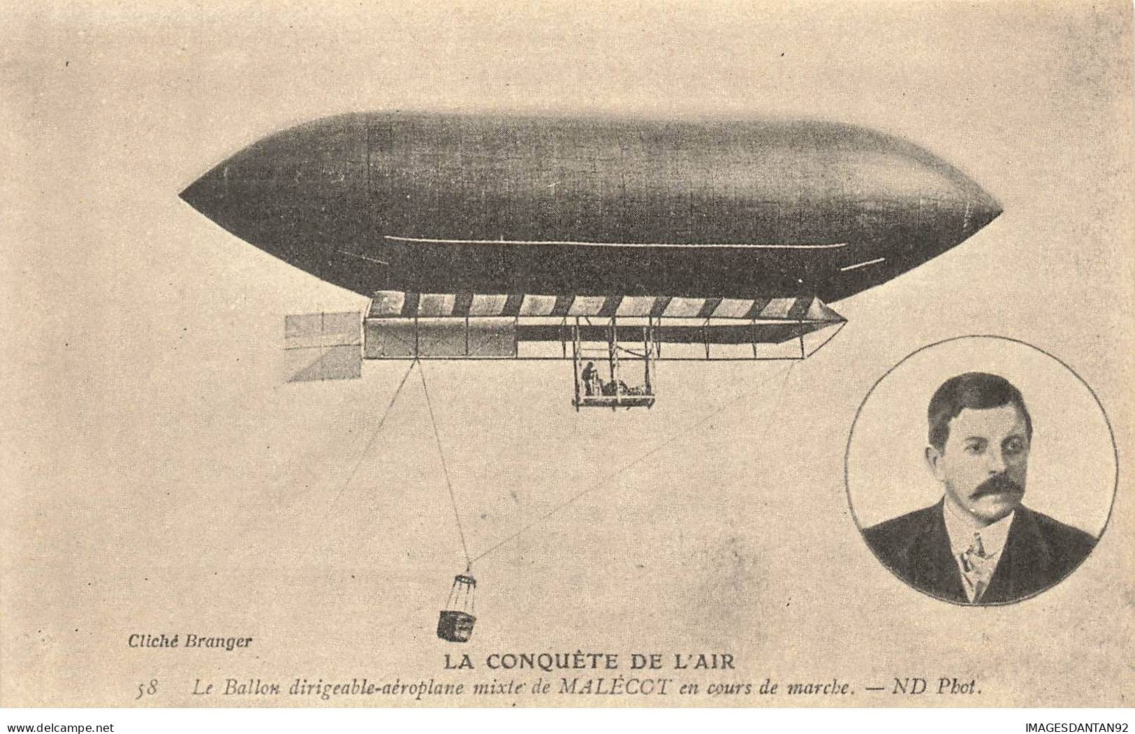AVIATION #SAN46932 L AERONEF MALECOT BUREAU  BOULEVARD JULES FERRY PARIS 11E - Zeppeline
