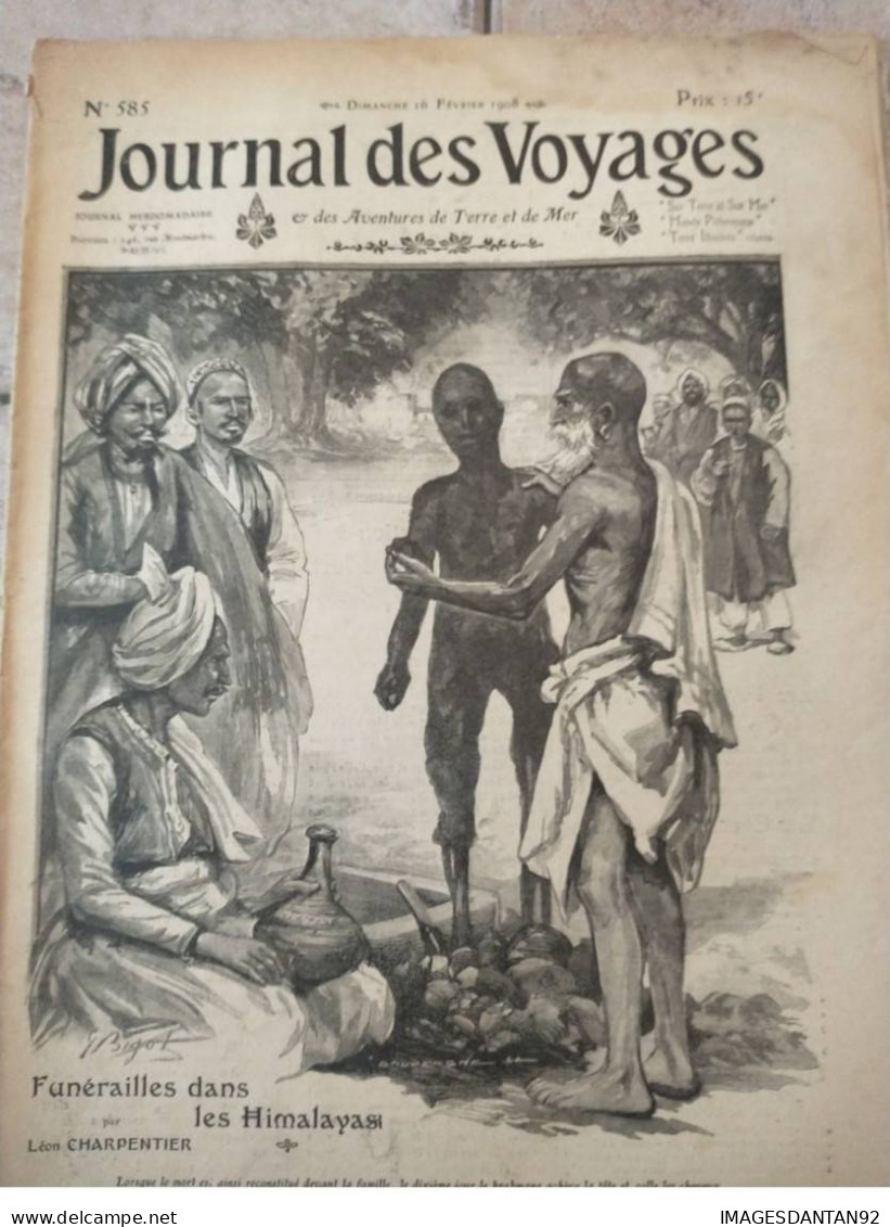 JOURNAL DES VOYAGES N°585 FEVRIER 1908 FUNERAILLES DANS LES HIMALAYASI - Otros & Sin Clasificación