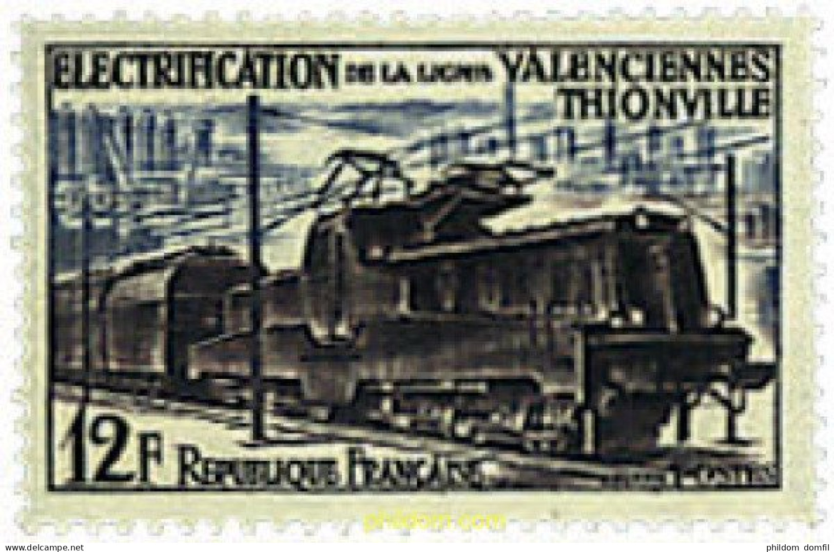 61355 MNH FRANCIA 1955 ELECTRIFICACION DE LA LINEA VALENCIENNES-THIONVILLE - Sonstige & Ohne Zuordnung