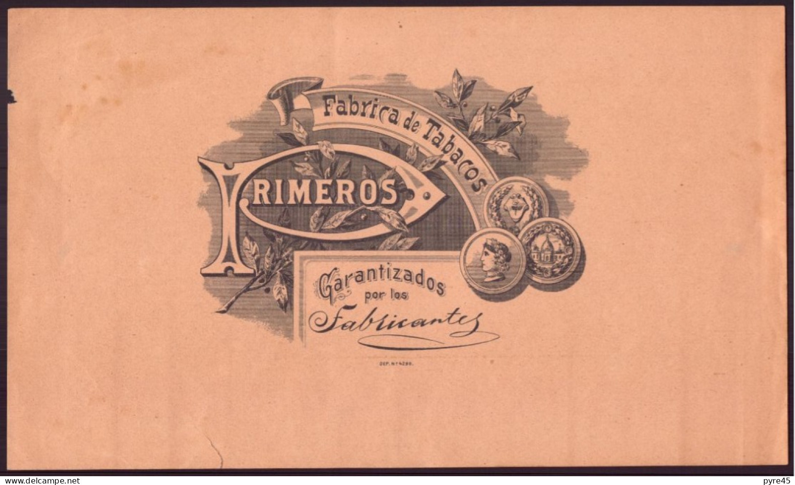 Etiquette Boite De Cigares, Chromo ( 26 X 15.5 Cm ) " Primeros " ( Déchirure ) - Etiketten